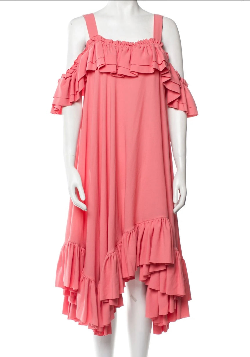 alexander mcqueen hot pink dress Silk Georgette 250506