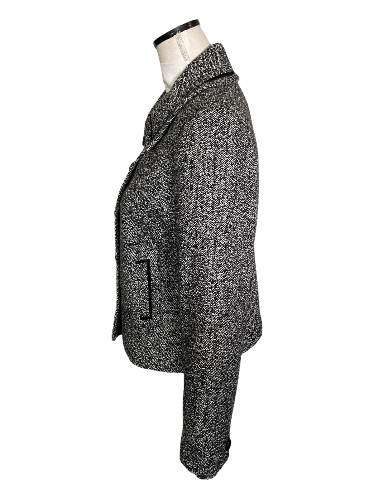 Vintage Louise Kennedy Jacket – 1990s/2000s Black & White Wool