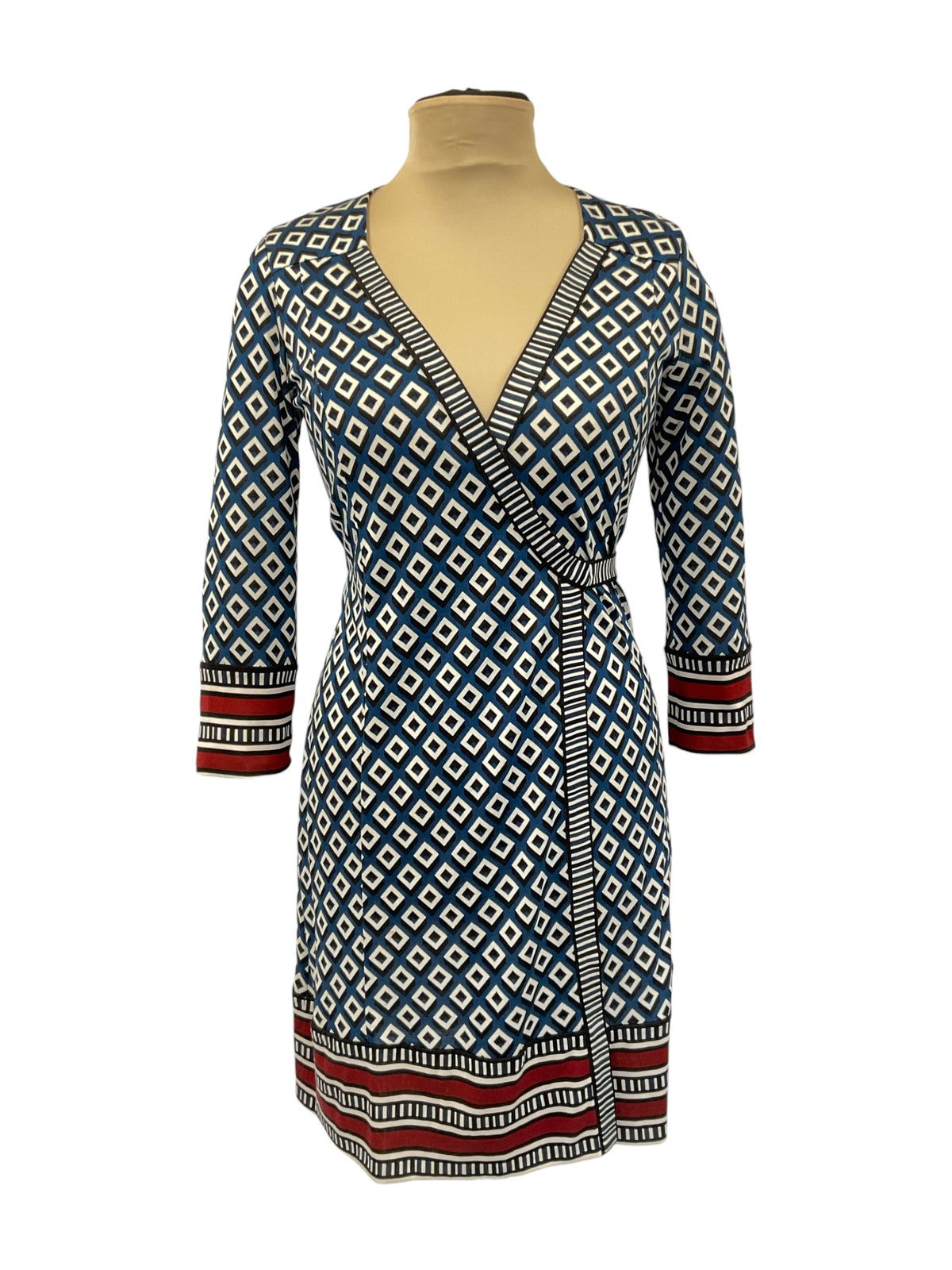 Diane von Furstenberg “Tallulah” Silk Wrap Dress | 2000s Geometric Pri