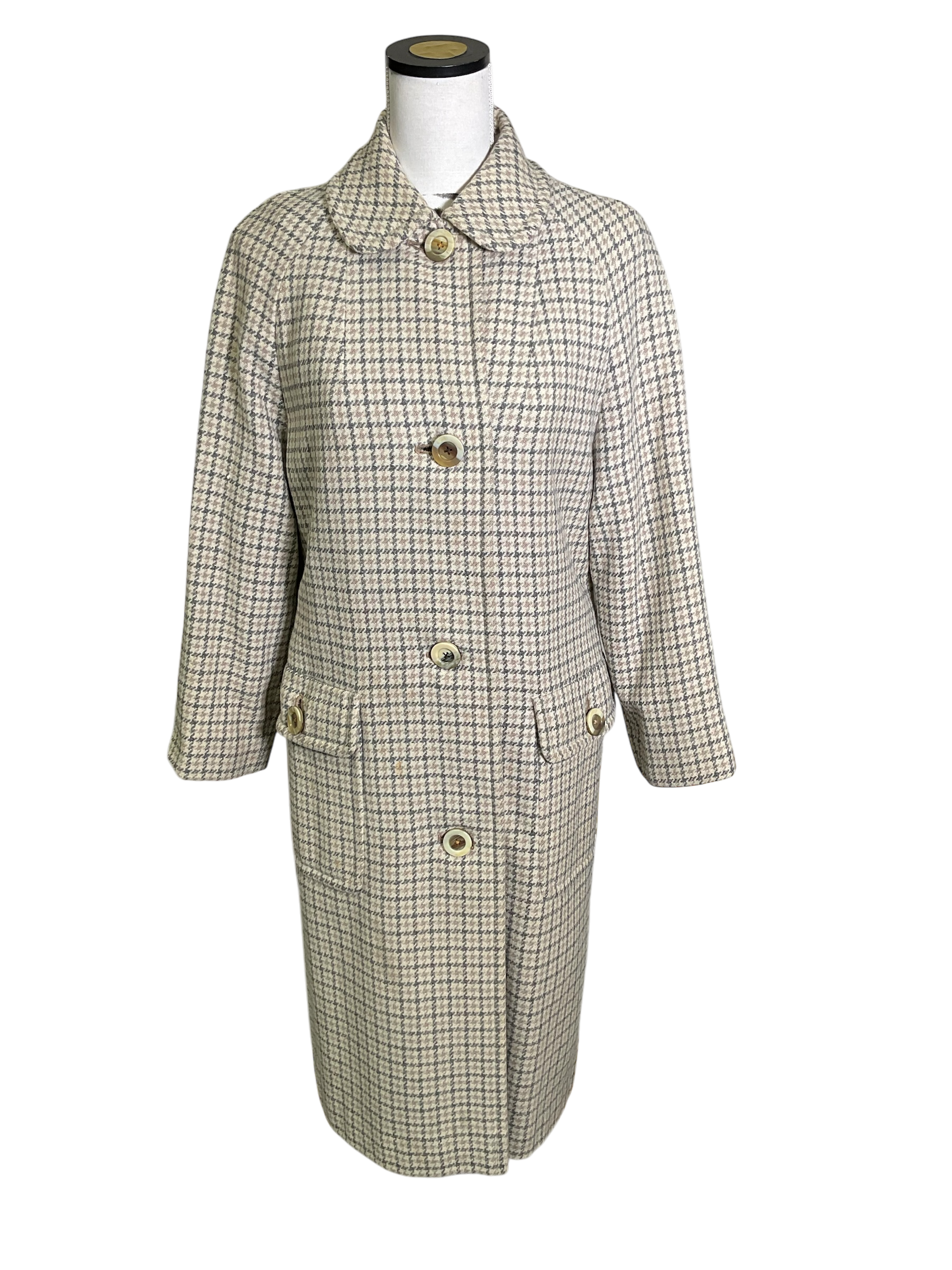 実寸L 80s Aquascutum Club check Wool Coat 実寸L 80s Aquascutum Club check Wool Coat