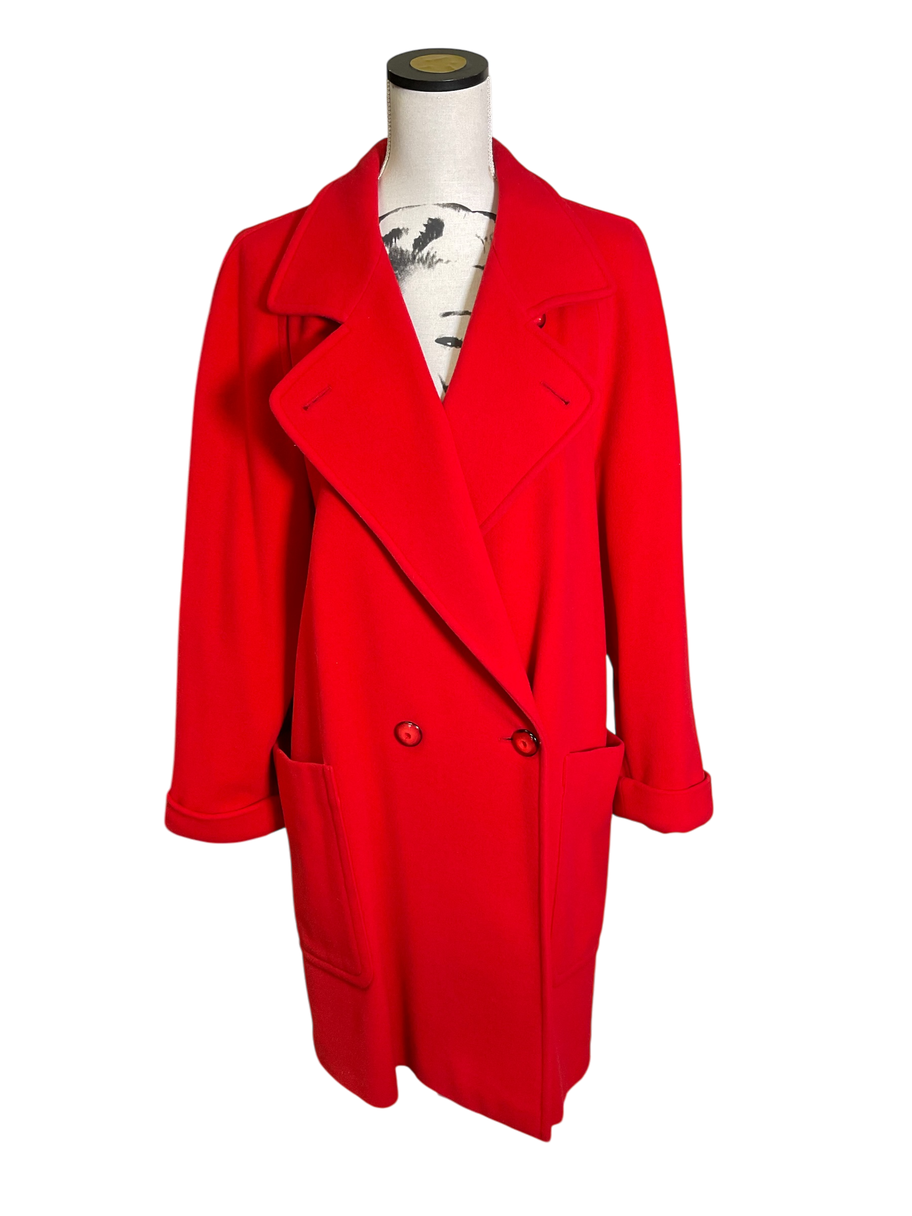 French Vintage wool×cashmere Coat Vintage Cashmere and Wool Double Breasted Coat by French