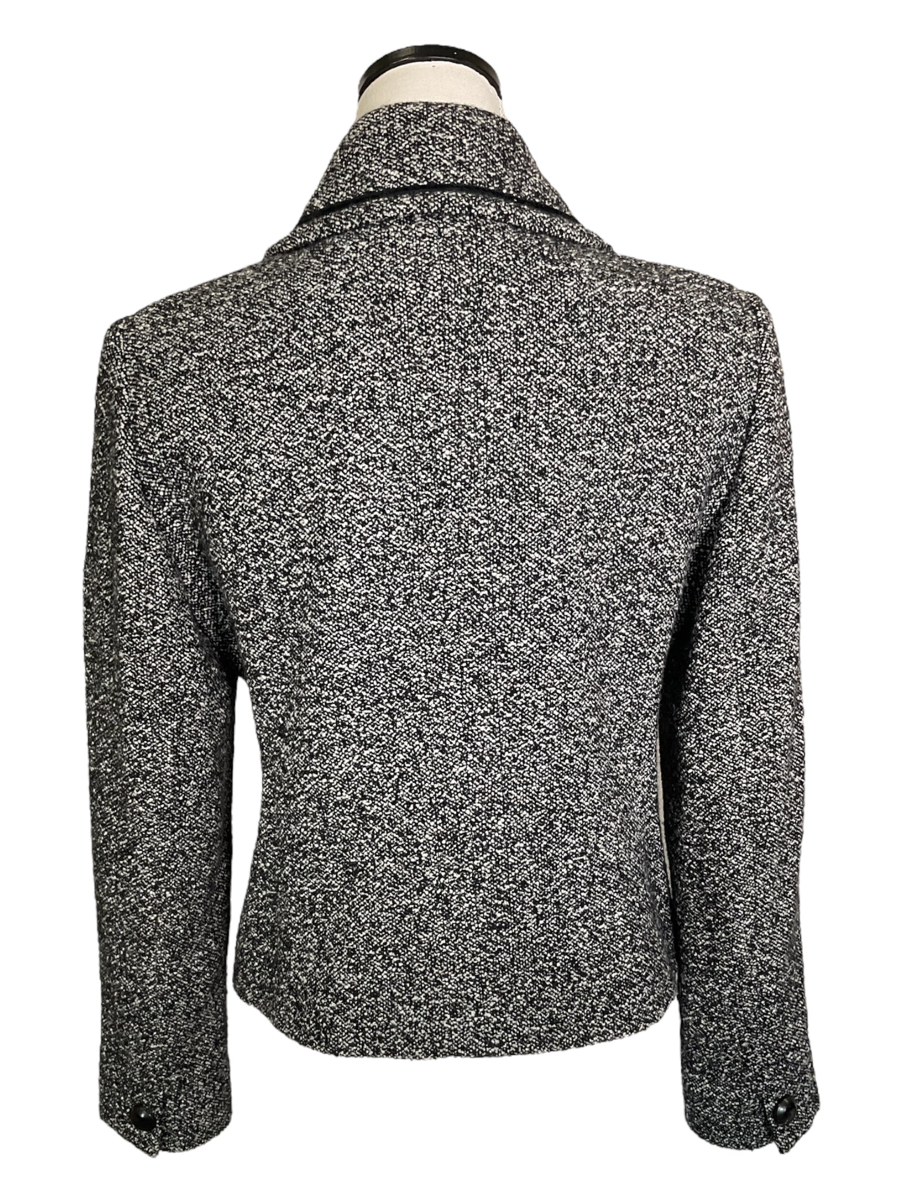 Vintage Louise Kennedy Jacket – 1990s/2000s Black & White Wool